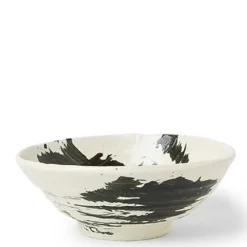 Clearance MIYA Company Black Brush Stroke 8" Bowl
