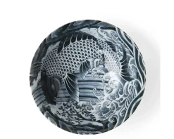 MIYA Company Black Ko-Imari Carp Bowl 8-1/4