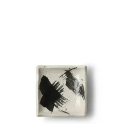 MIYA Company Black & White Brush Sauce Dish