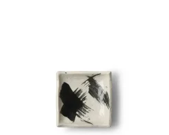 MIYA Company Black & White Brush Sauce Dish