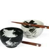 Outlet MIYA Company Black & White Brush Stroke 5" Bowl For Two Set