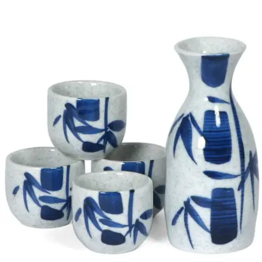 MIYA Company Blue Bamboo Sake Set