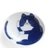 Clearance MIYA Company Blue Cats 7.5" Oval Bowl