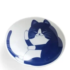 Clearance MIYA Company Blue Cats 7.5" Oval Bowl