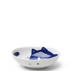 Sale MIYA Company Blue Cats 5" X 3.75" Oval Bowl