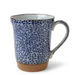 Hot MIYA Company Blue Floral Mums 14 Oz. Wide Mouth Mug