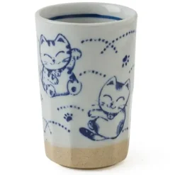 Discount MIYA Company Blue Fortune Cat Cup 9 Oz