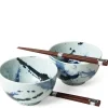Outlet MIYA Company Blue Sumi 5" Bowl For Two Set