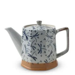 Discount MIYA Company Blue Vintage Dragonflies Tea Pot