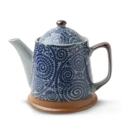 Sale MIYA Company Blue Vintage Karakusa Tea Pot