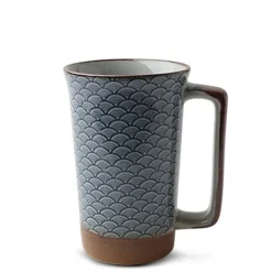 Best MIYA Company Blue Vintage Waves 10 Oz. Mug