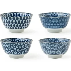 MIYA Company Blue & White 5" Bowl Set