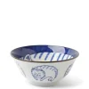 New MIYA Company Blue & White Cat 5-3/4" Bowl