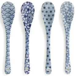 Hot MIYA Company Blue & White Dessert Spoon Set
