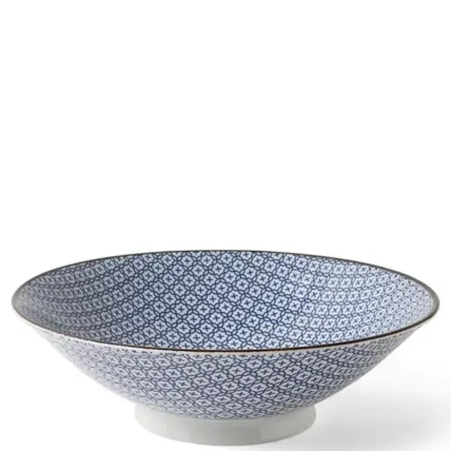 New MIYA Company Blue & White Mosaic 9.75" Bowl