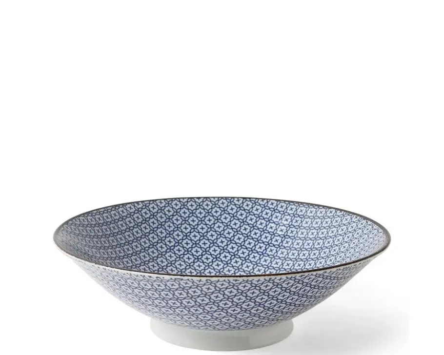 New MIYA Company Blue & White Mosaic 9.75" Bowl