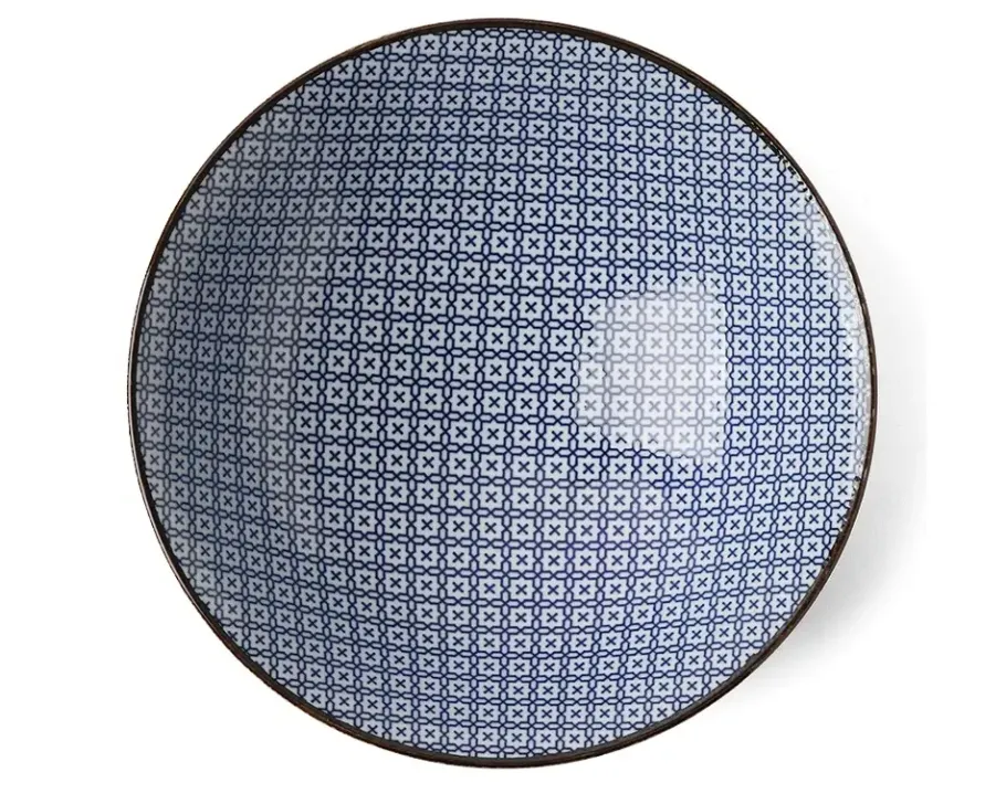 New MIYA Company Blue & White Mosaic 9.75" Bowl