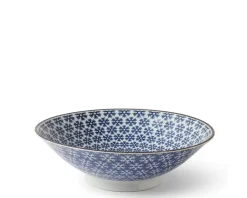 Online MIYA Company Blue & White Snowflake 9.75" Bowl