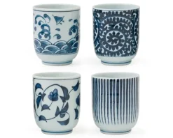New MIYA Company Blue & White Teacup Set