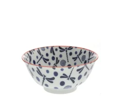New MIYA Company Bowl Blue Dragonfly 6"