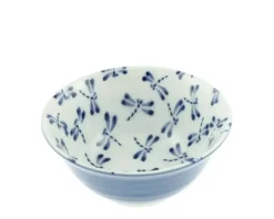 Clearance MIYA Company Bowl Blue & White Dragonfly 6"