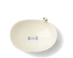 Best MIYA Company Bowl Footed With Dog & Bone Design
