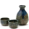 Best MIYA Company Brown & Blue Glaze Sake Set