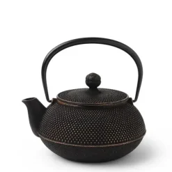 Sale MIYA Company Cast Iron Gold/Black Hobnail Teapot 0.65L