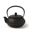 New MIYA Company Cast Iron Teapot Black Goldfish