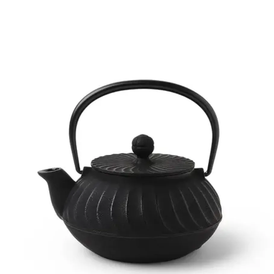 Clearance MIYA Company Cast Iron Teapot Black Wave 0.65L