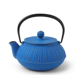 Best MIYA Company Cast Iron Teapot Gold Azure Chrysanthemum