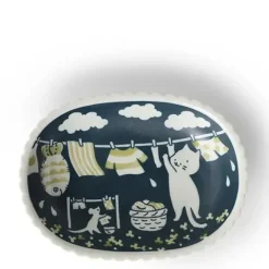 Outlet MIYA Company Cat Life Oval Plate