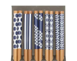 Online MIYA Company Chopsticks Set Bamboo Waka Blue/White