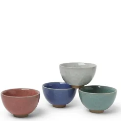 Outlet MIYA Company Crackle 5 Oz. Teacup Set Of 4