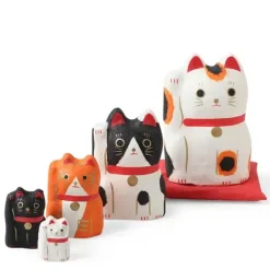 Outlet MIYA Company Figurine Fortune Cat Nesting Doll Set