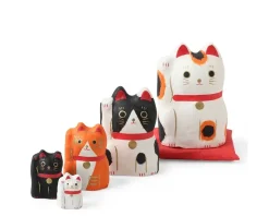 Outlet MIYA Company Figurine Fortune Cat Nesting Doll Set