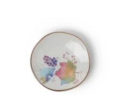 New MIYA Company Floral Mini Plate Rainbow Leaves