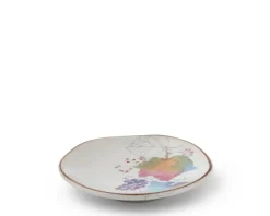 New MIYA Company Floral Mini Plate Rainbow Leaves