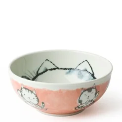 Sale MIYA Company Fortune Cat 6.25" Bowl Pink