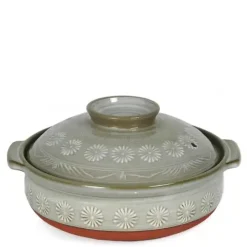 New MIYA Company Hana-Mishima Donabe Casserole, 74 Oz.