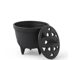 Discount MIYA Company Incense Holder Cast Iron Black Flower Petal