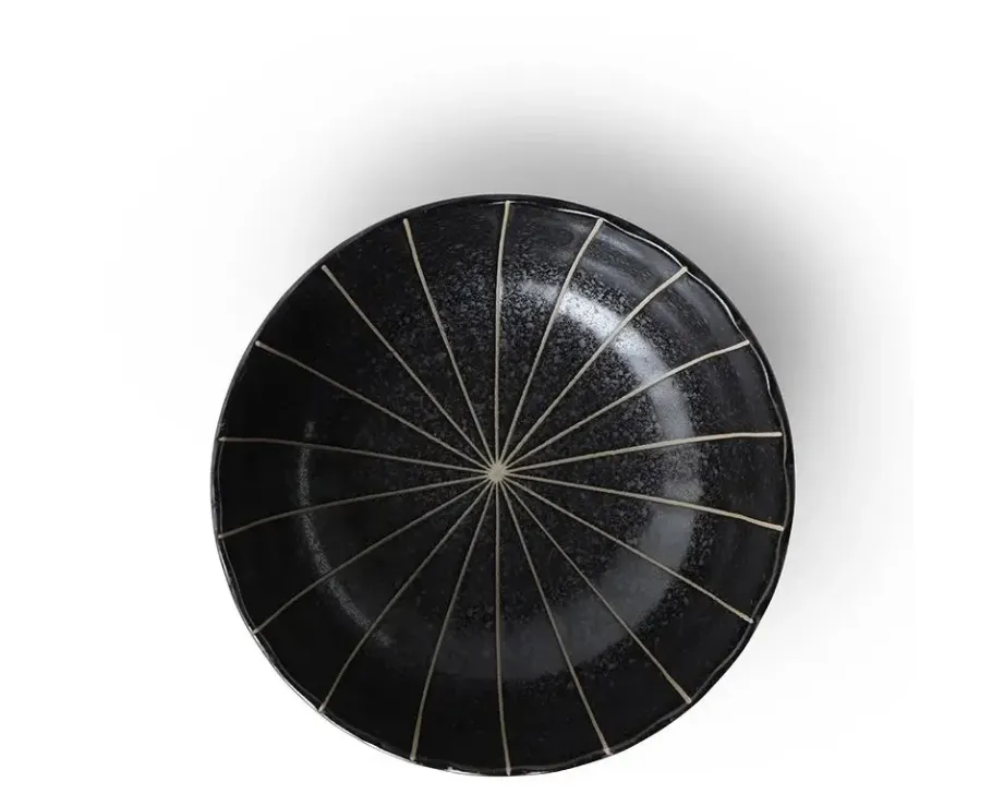 Hot MIYA Company Kasa Lines Black 5.5" Bowl
