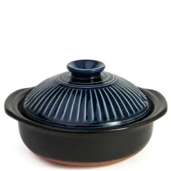 New MIYA Company Kikka Blue Donabe Casserole, 28 Oz.