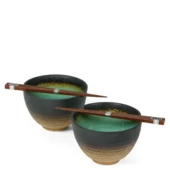 MIYA Company Kosui Green 5.5" Bowl For Two Set