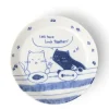 Hot MIYA Company Lunch Date Cats 5-1/2" Plate