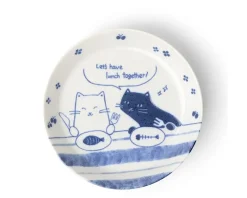 Hot MIYA Company Lunch Date Cats 5-1/2" Plate