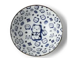 Sale MIYA Company Maneki Neko Blue 7.75" Bowl