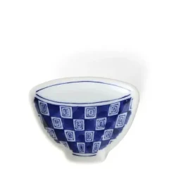 MIYA Company Mini Plate 3.75" Blue & White Teacup Check