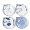 Outlet MIYA Company Nekotori Cat Plate 4.25" Set/4