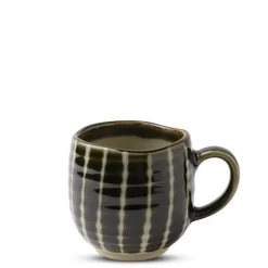 Sale MIYA Company Oribe Green Striped 8 Oz. Mug